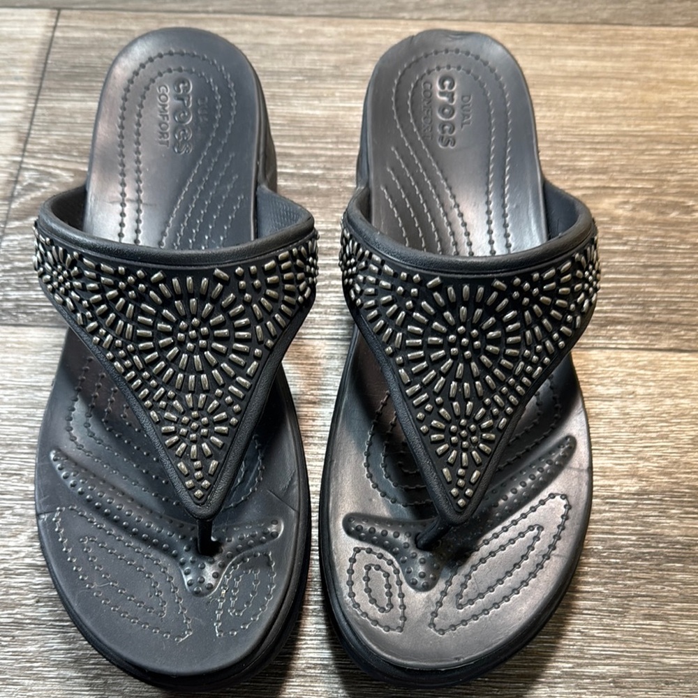 Crocs Black Sandals woman’s size 11